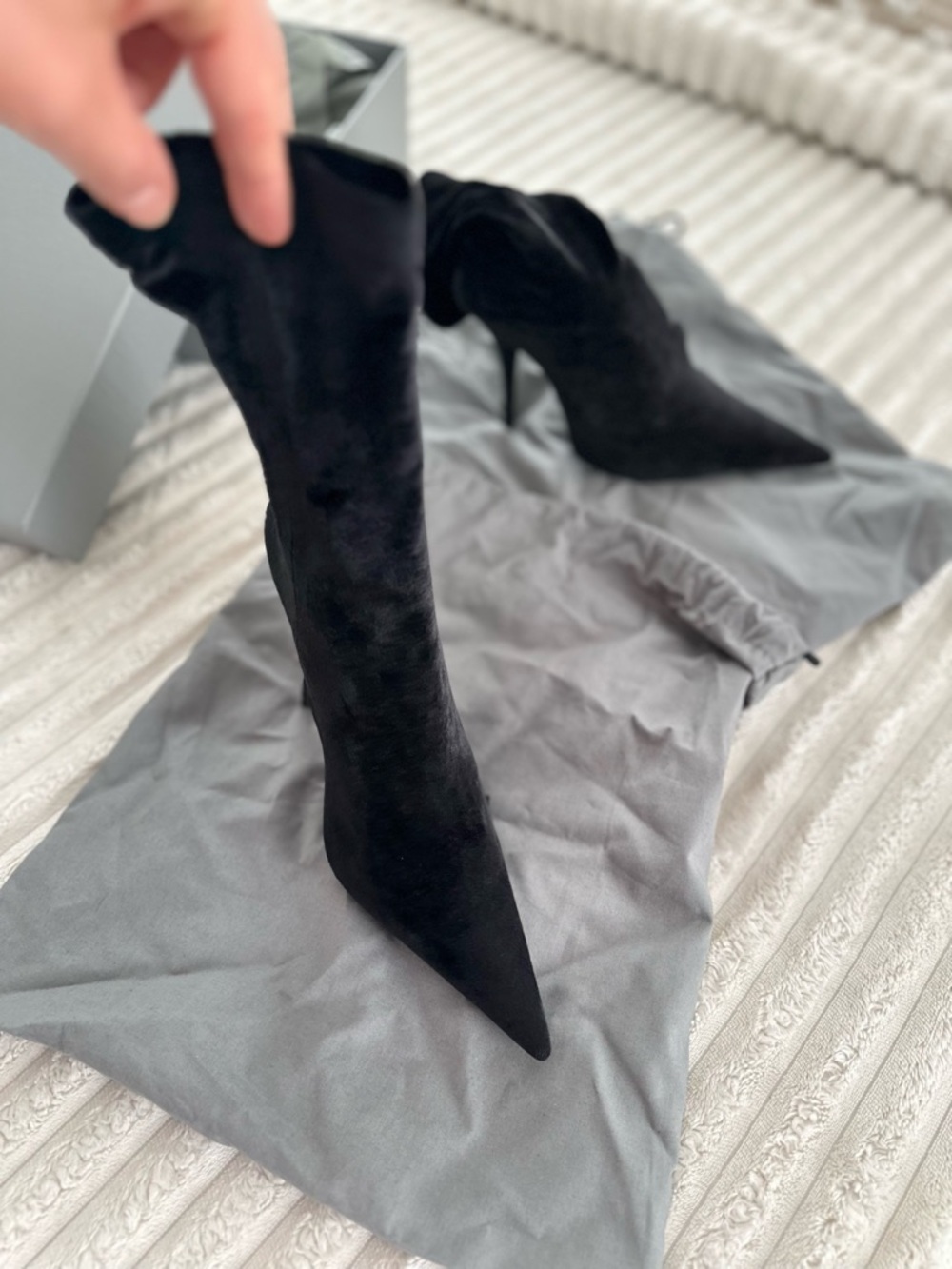 Balenciaga Black Pointed Stiletto Sock Boots